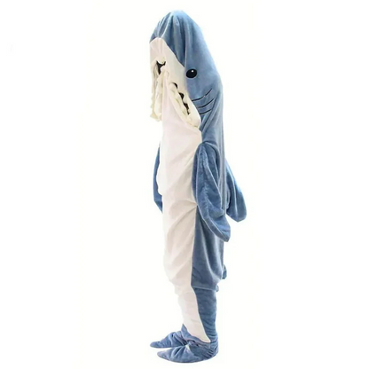 Plush Shark Hooded Throw Blanket
