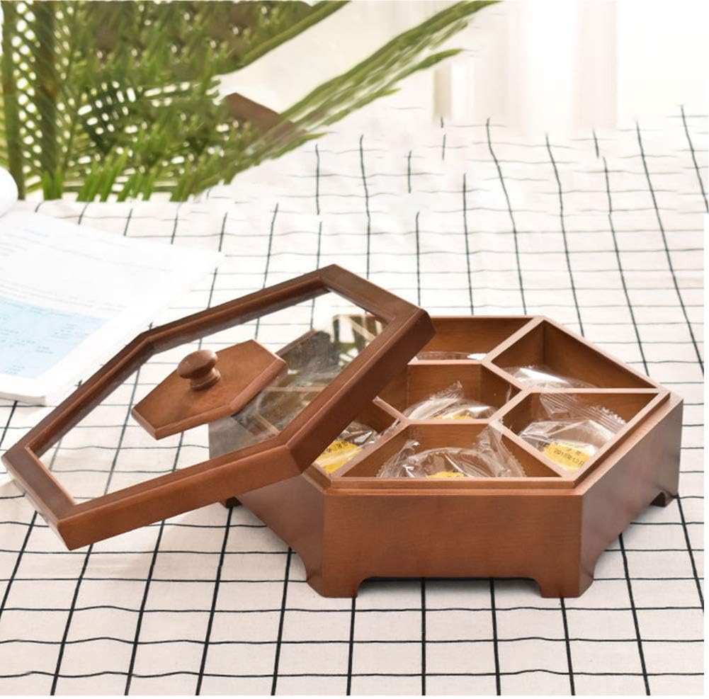 Natural Wooden Snack Storage Container With Lid - Hehif