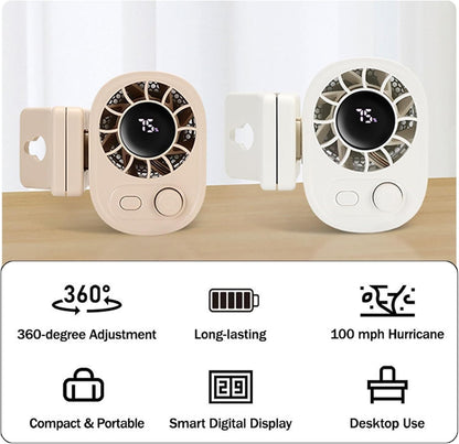 Compact Car Air Fan - 360° Adjustable Rechargeable Clip Fan