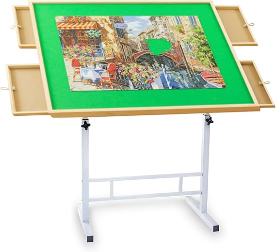 Large Jigsaw Puzzle Desk with Storage for 1500 Pieces - Hehif