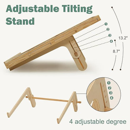 Large Wooden Jigsaw Table with Storage and Adjustable Stand