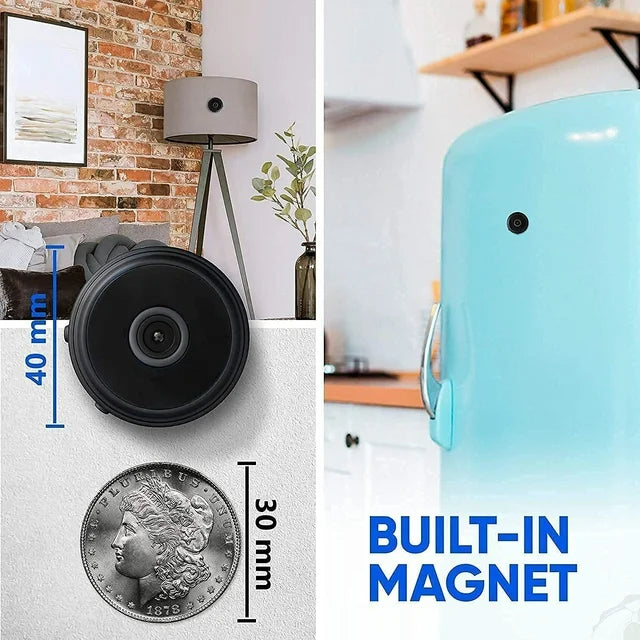 Compact Portable Wi-Fi Security Camera with Live Audio Video