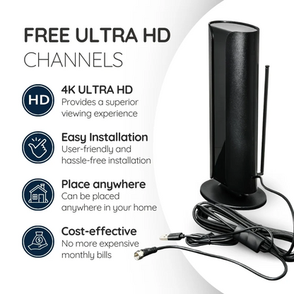 Advanced Indoor TV Antenna - Long Range 360 Mile