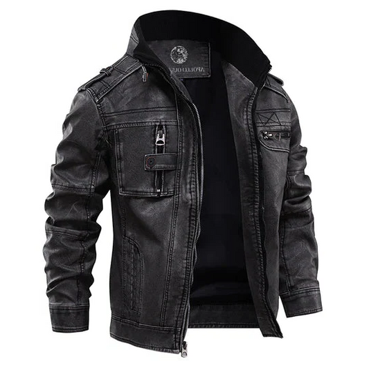 Classic Mens Leather Coat - Hehif