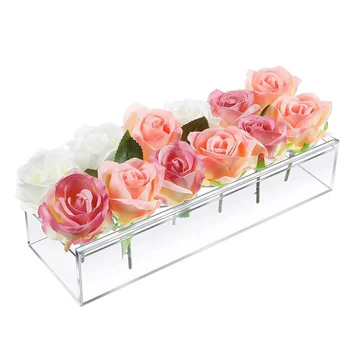 Transparent Glass Floral Vase