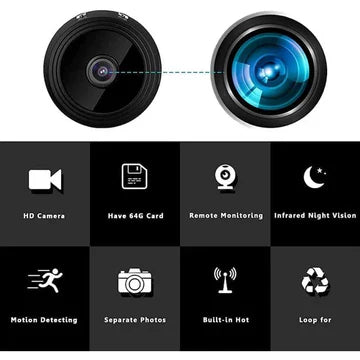 Compact Portable Wi-Fi Security Camera with Live Audio Video