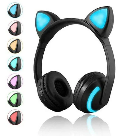 Fun LED Cat Ear Headphones - Hehif