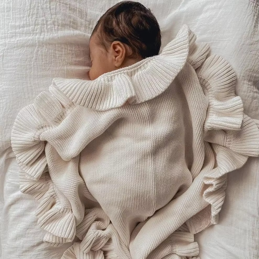 Plush Baby Blanket Cute Embroidered Newborn Throw