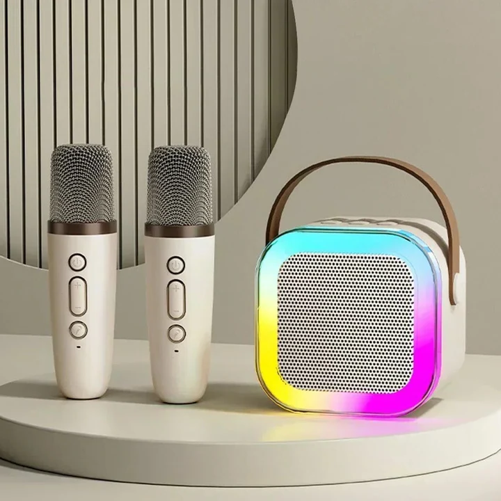 Compact Karaoke System With Dual Mics - Hehif