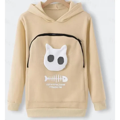 Cozy Cat Hoodie with Pouch - Fun Pet Lover Gift