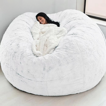 Large Plush Faux Fur Bean Bag Chair Cover