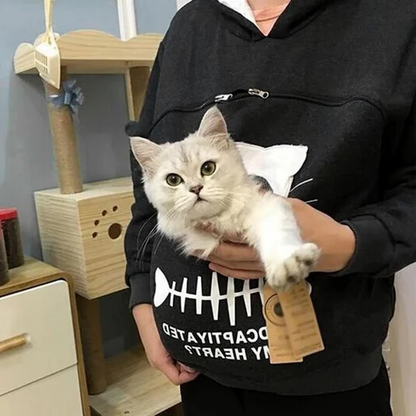 Cozy Cat Hoodie with Pouch - Fun Pet Lover Gift