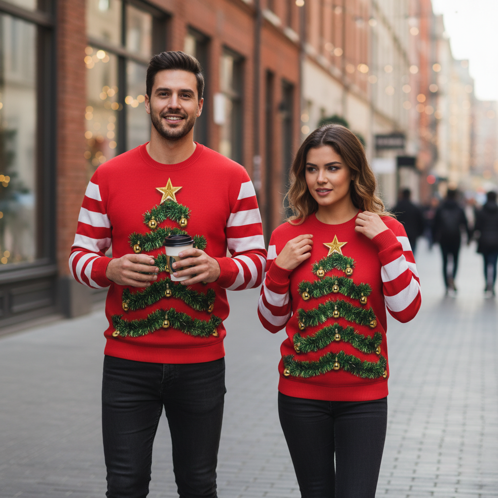 Fun Reindeer Festive Holiday Sweatshirt for Men Women