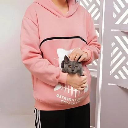 Cozy Cat Hoodie with Pouch - Fun Pet Lover Gift