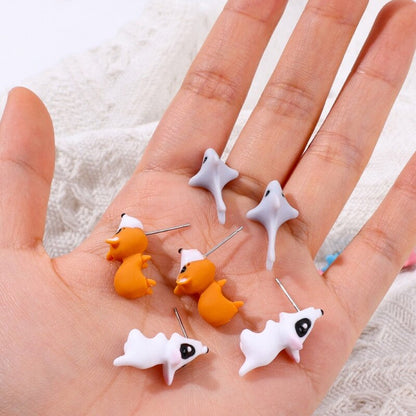 Fun Animal Shaped Clay Earrings - 1 Pair