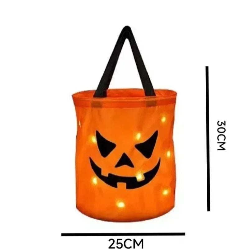 Glowing Orange Halloween Candy Bag