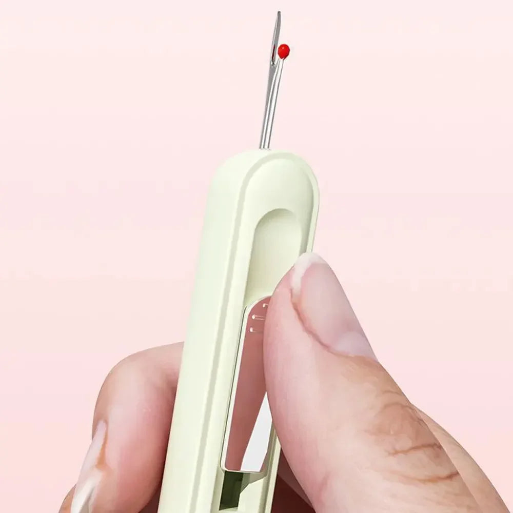 Portable Sewing Needle Threader with Built in Cutter - Hehif