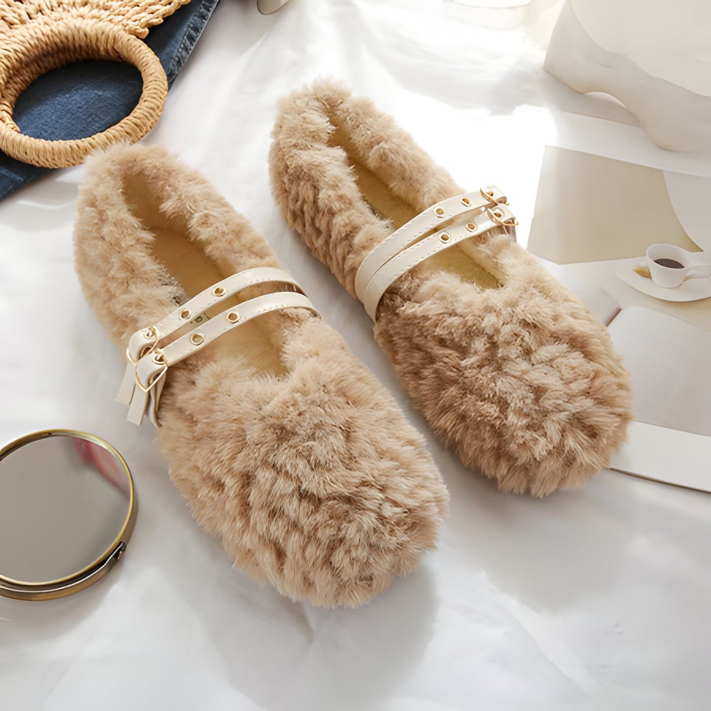Comfortable Women's Fuzzy Slip On Shoes