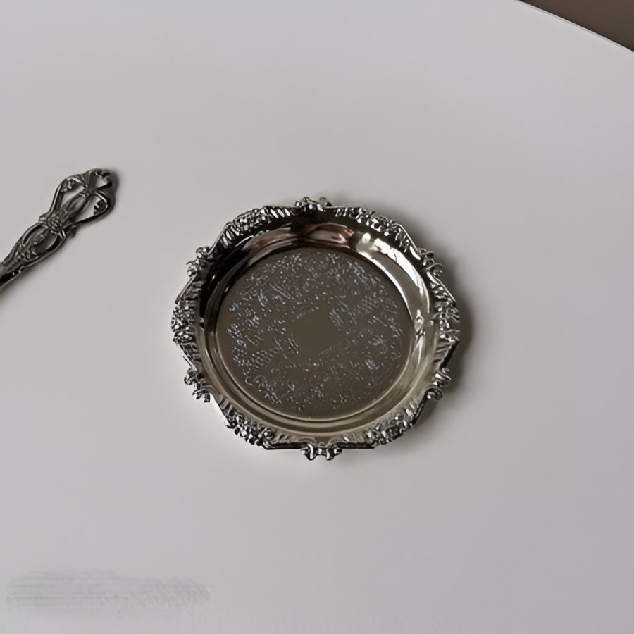 Elegant Metal Serving Tray for Cake and Dessert Display