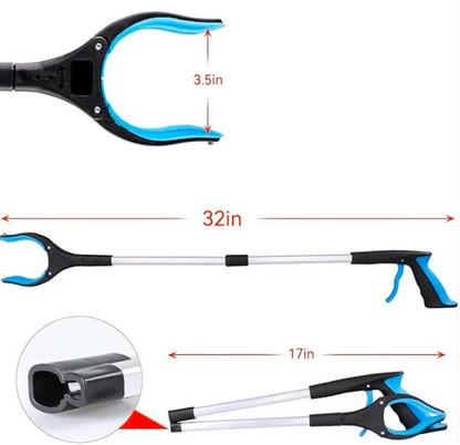 Improved Folding Reacher With Rotating Grip Clip