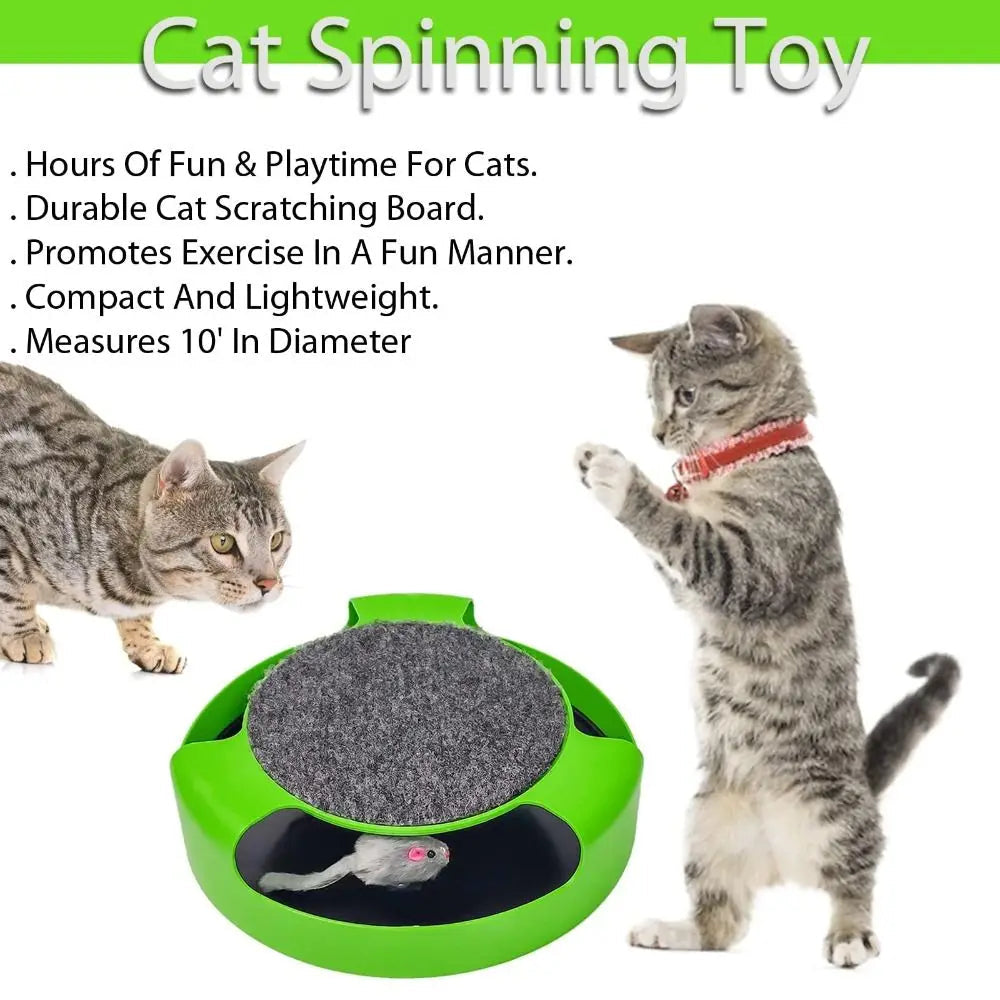 Fun Cat Spinner Toy with Moving Mice