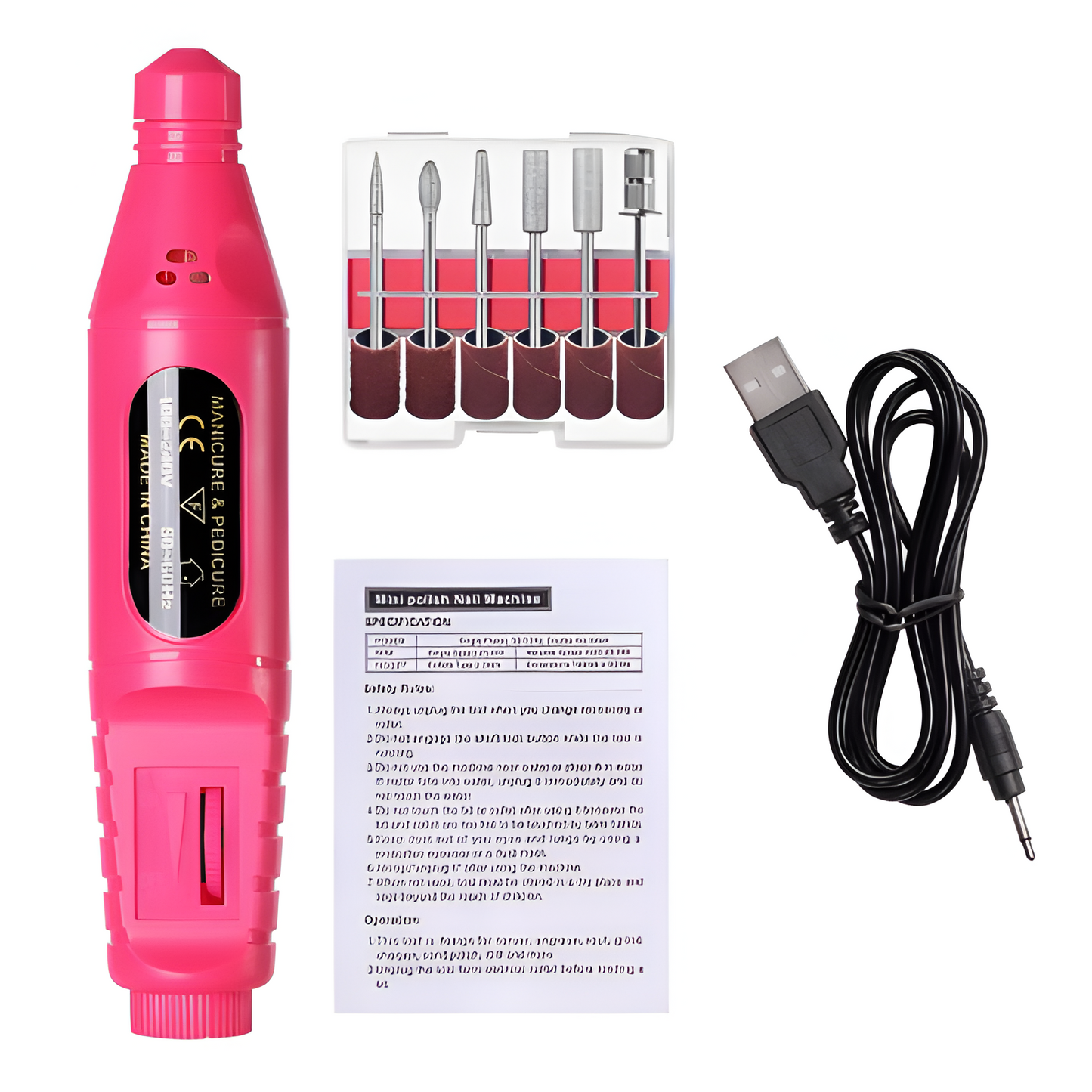 Compact Nail Care Drill Set with Travel Case