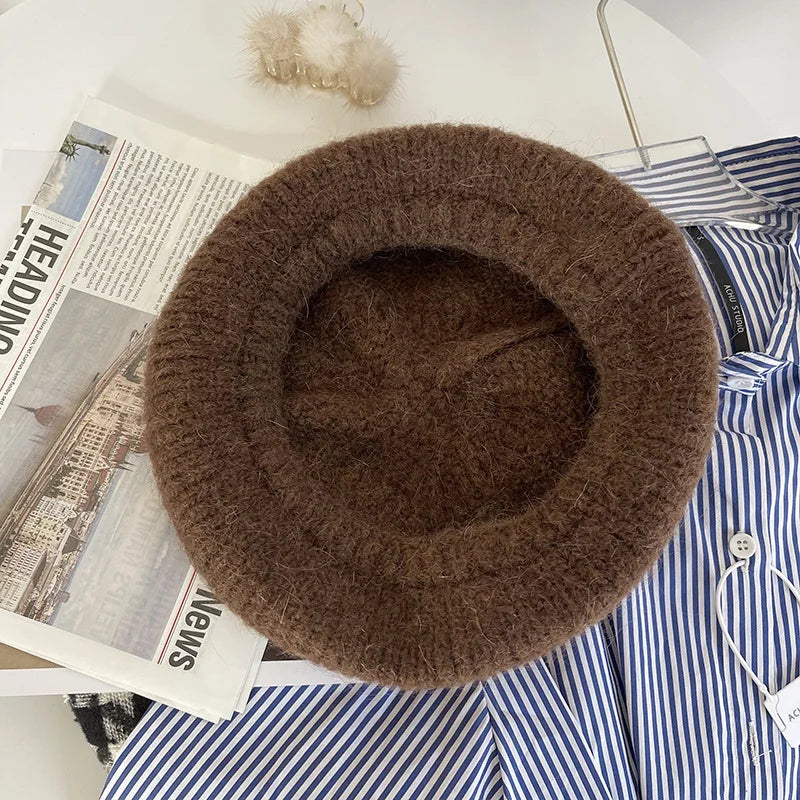 Warm Woolen Beanie Hat for Ladies