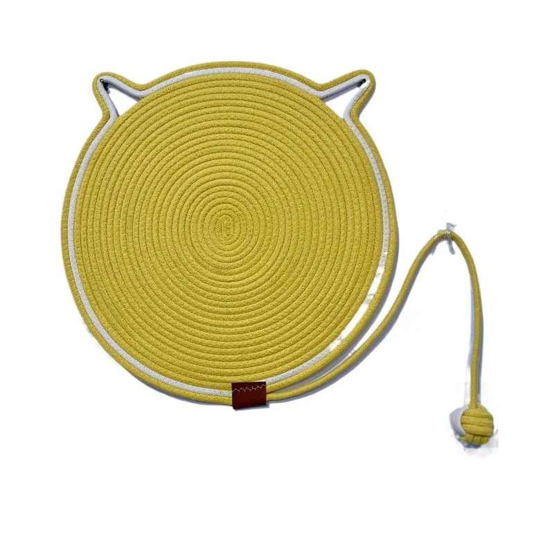 Natural Fiber Cat Scratcher with Toy Ball