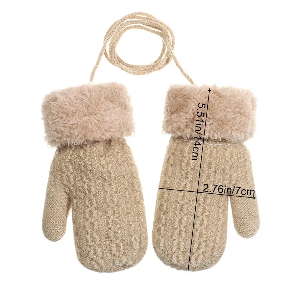 Warm Childrens Knitted Gloves