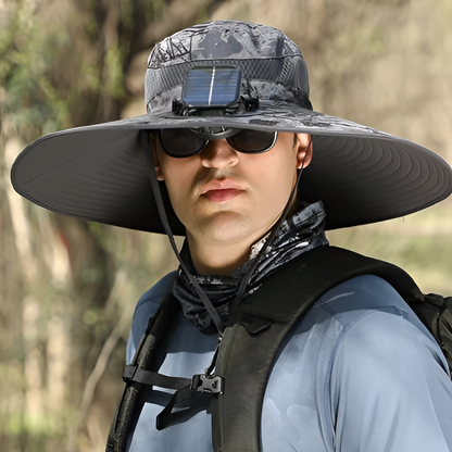 Waterproof Solar LED Wide Brim Sun Hat