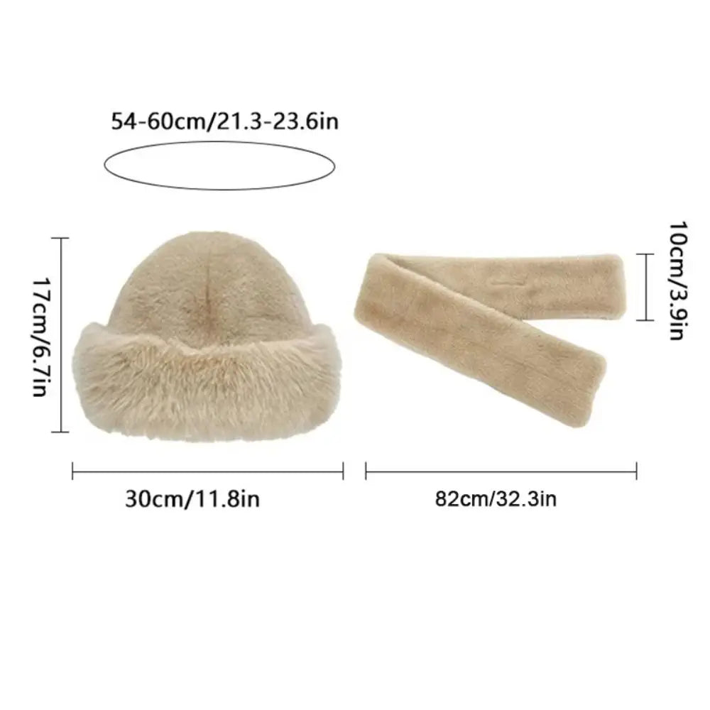 Soft Warm Beanie and Scarf Set for Ladies