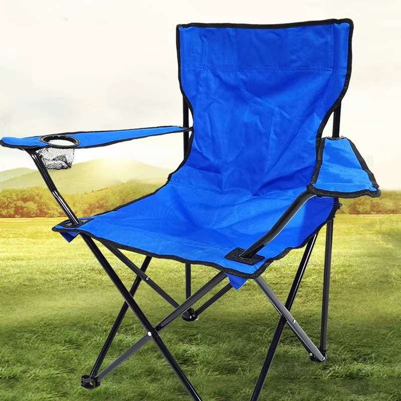 Compact Collapsible Camping Chair with Arms and Drink Holder - Hehif