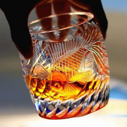 Luxury Cut Crystal Fish Wine Glass