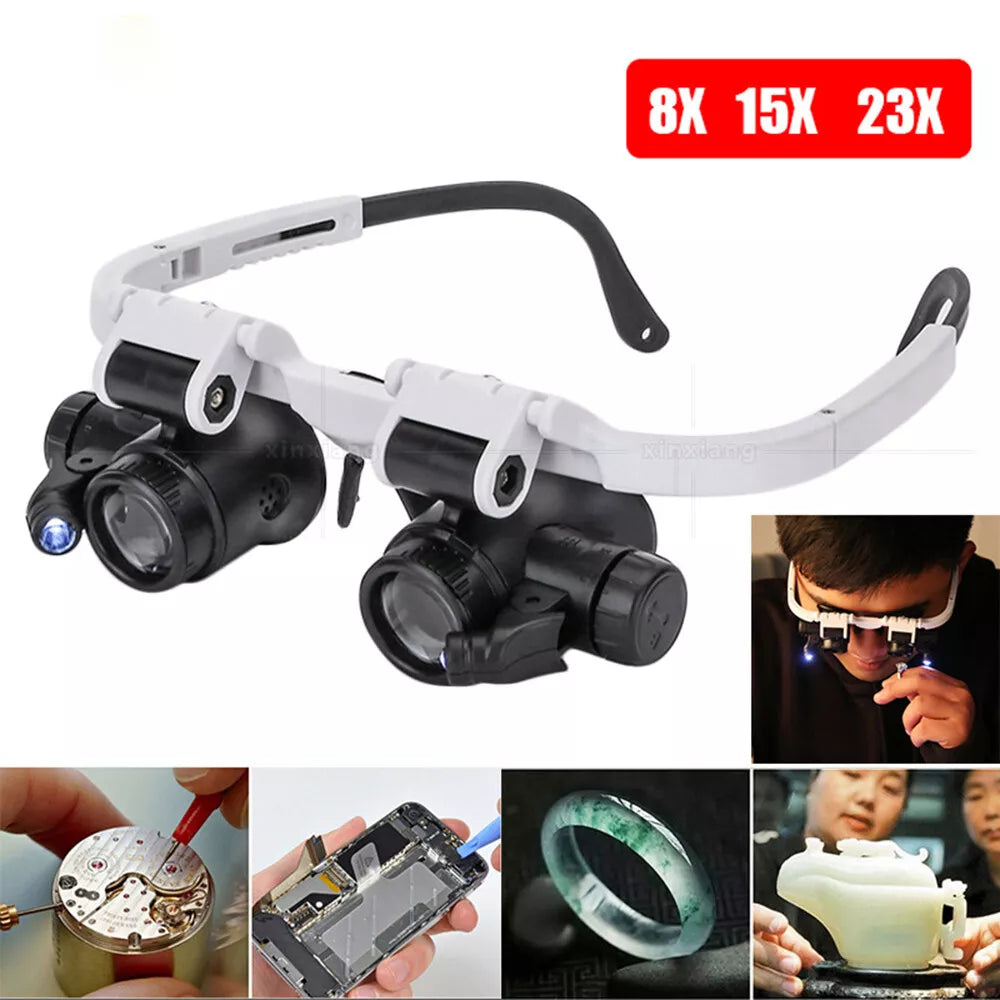 Compact LED Magnifying Glasses 8x 15x 23x