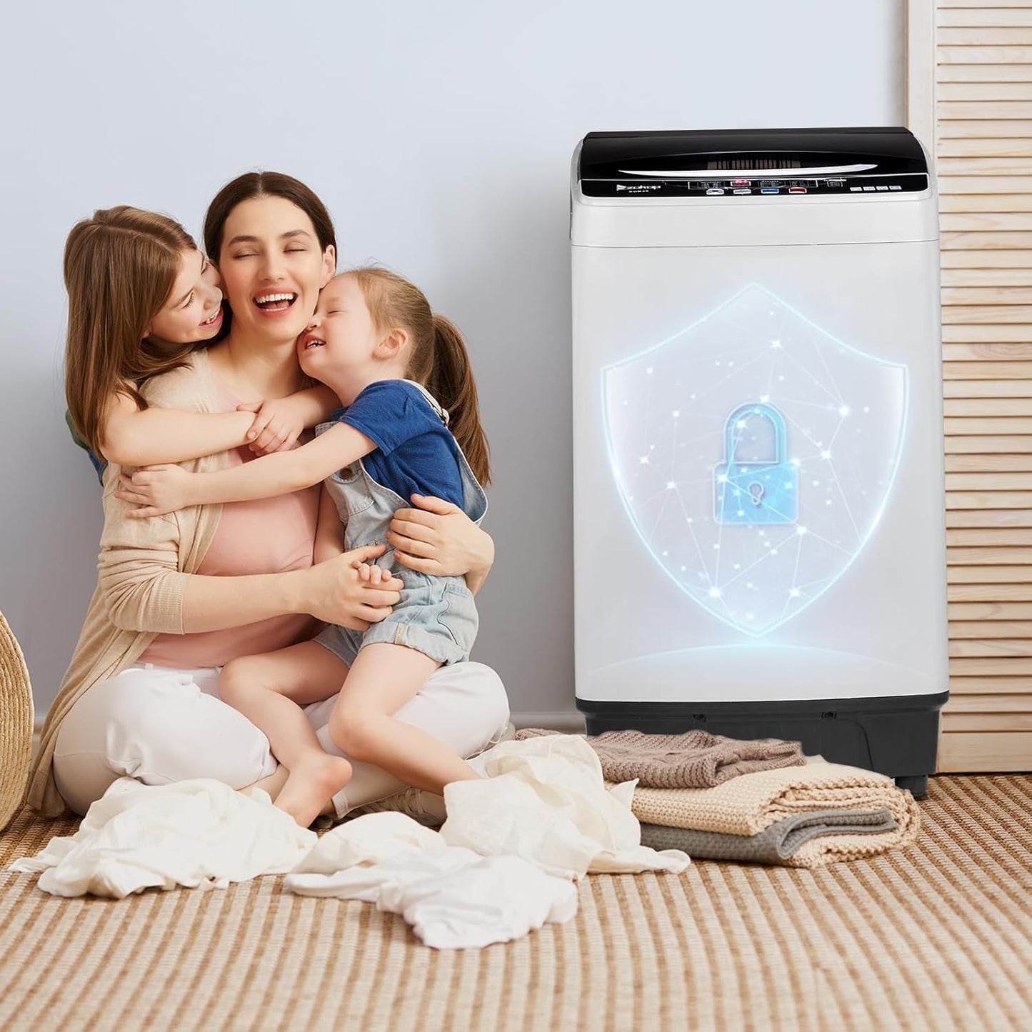 Compact Portable Top Load Washer with 10 Programs