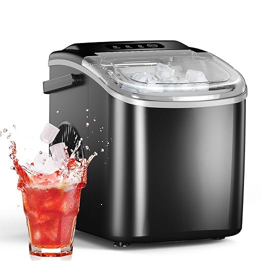 Compact Counter Top Ice Machine with Scoop and Tray - Hehif