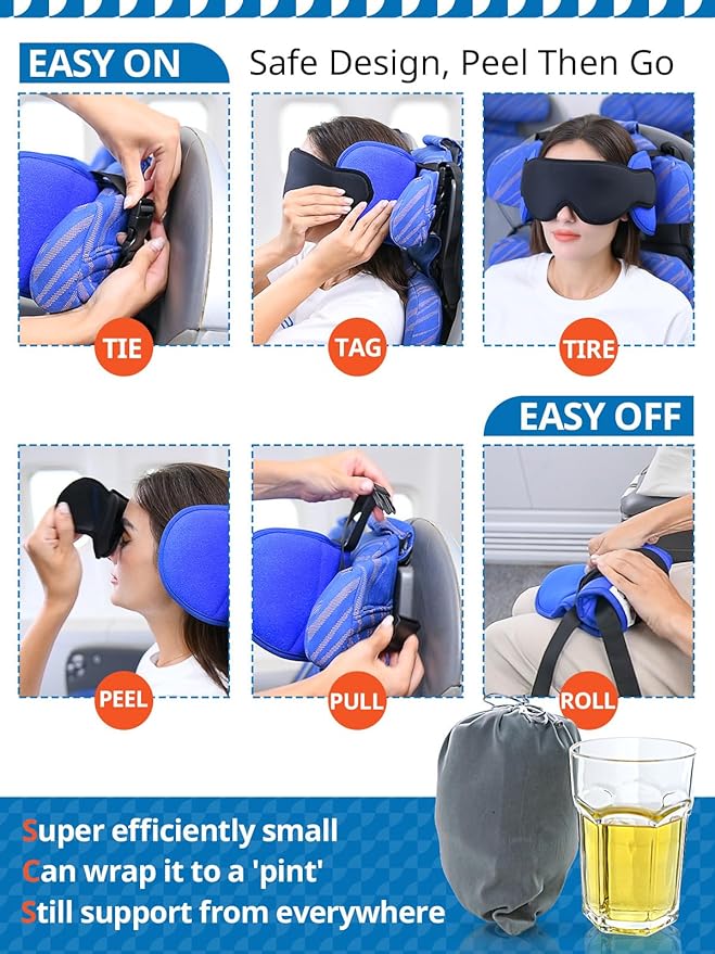 Comfortable Travel Neck Pillow Set with Eye Mask