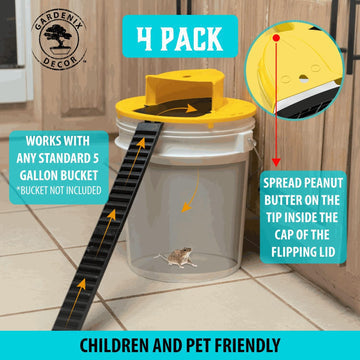 Humane 4-Pack Mouse Trap Bucket Lids