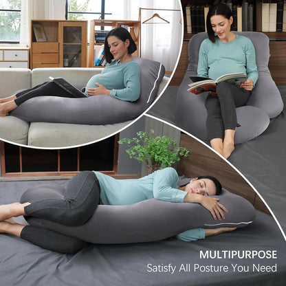 Contoured Full Body Pillow for Side Sleeping Support