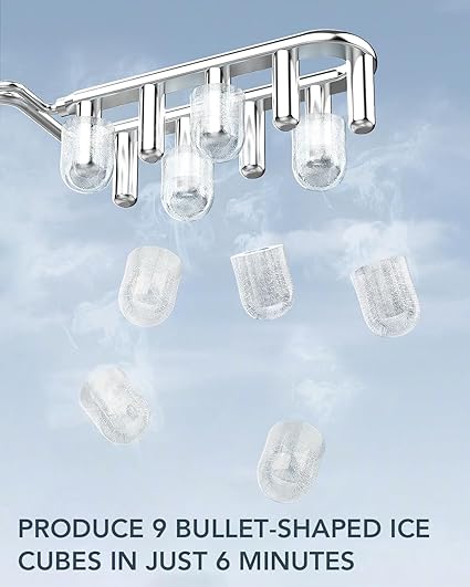 Compact Counter Top Ice Machine with Scoop and Tray