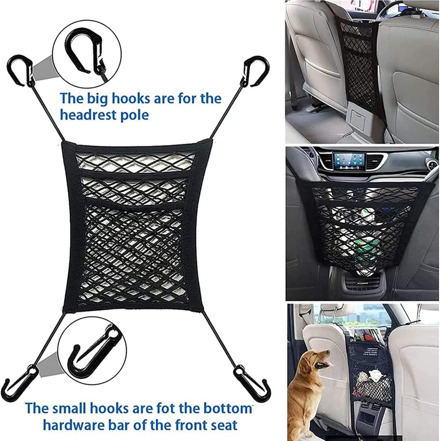 Flexible Auto Seat Organizer and Pet Net Barrier