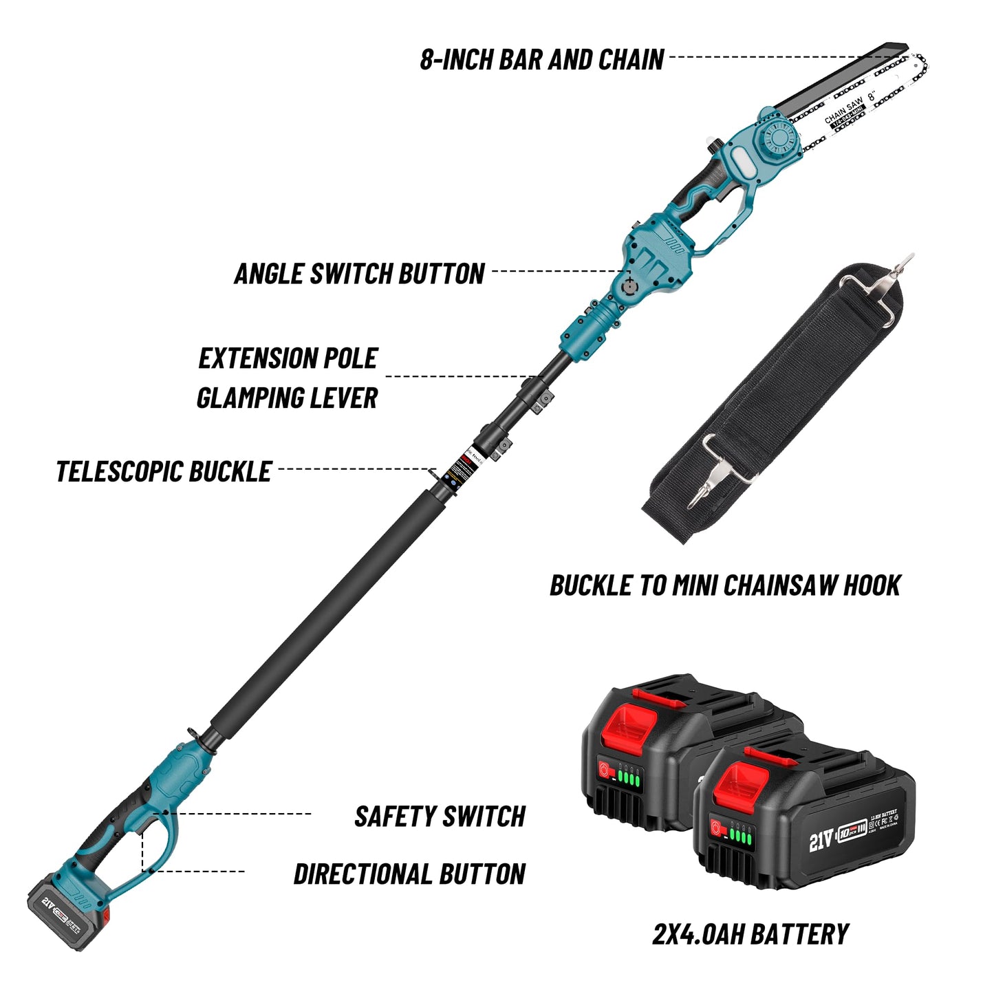 Portable Electric Chainsaw Pole Pruner
