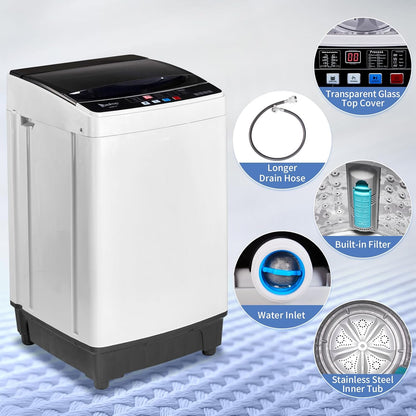 Compact Portable Top Load Washer with 10 Programs
