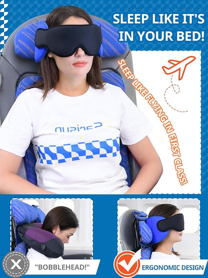 Comfortable Travel Neck Pillow Set with Eye Mask