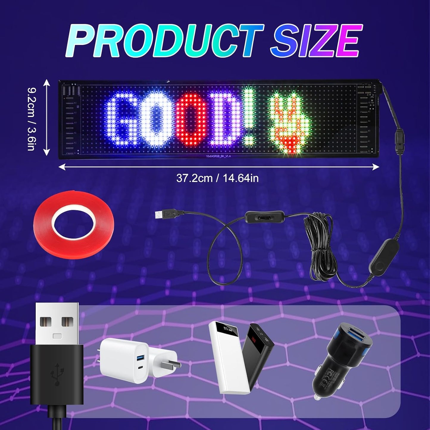 Customizable Colorful Car LED Display