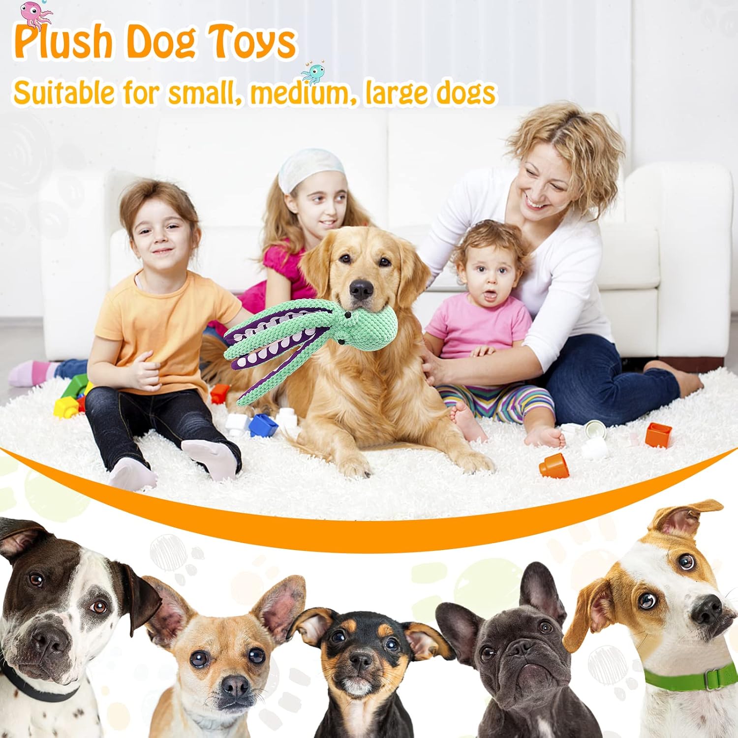 Cuddly Plush Dog Toy - Gentle, Long Lasting Pet Friend - Hehif