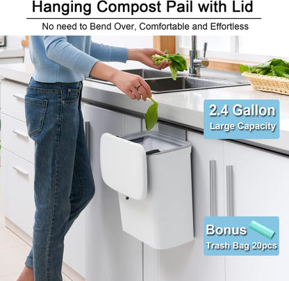 Compact 2.4 Gallon Kitchen Composter Bin