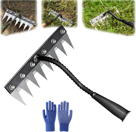 Heavy Duty Steel Garden Rake Tool - Hehif