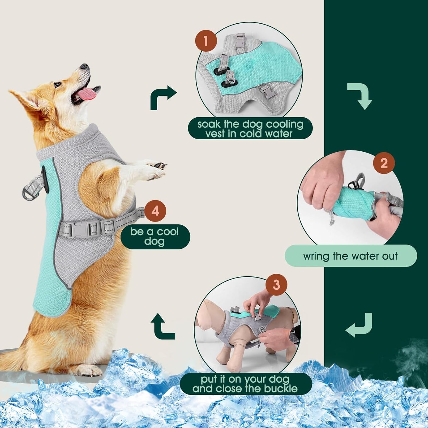 Breathable Cooling Dog Vest & Easy Release Harness