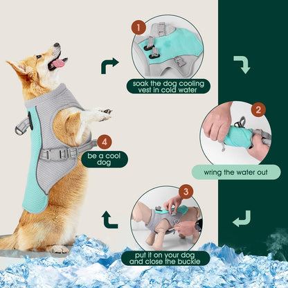 Breathable Cooling Dog Vest & Easy Release Harness